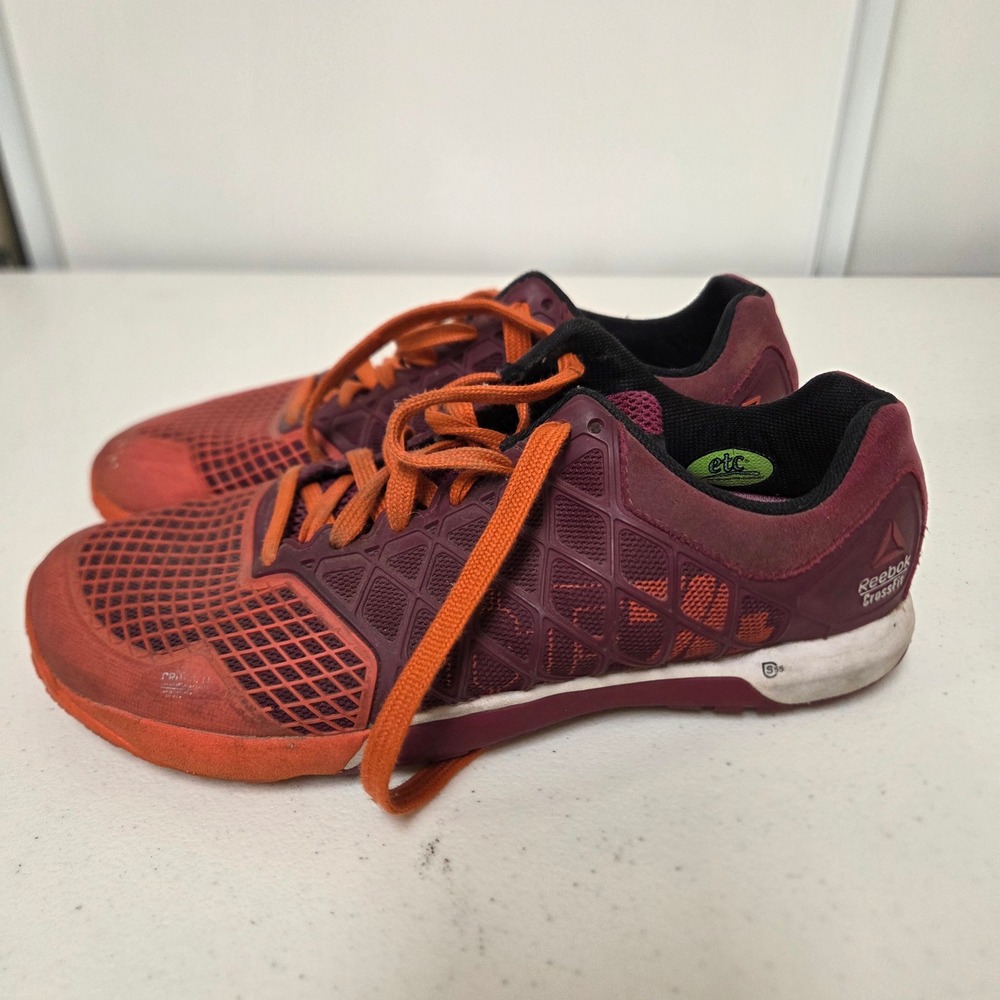 Reebok CrossFit Nano 4.0 Womens 9.5 Burgundy‎ Orange Training Shoes M40528